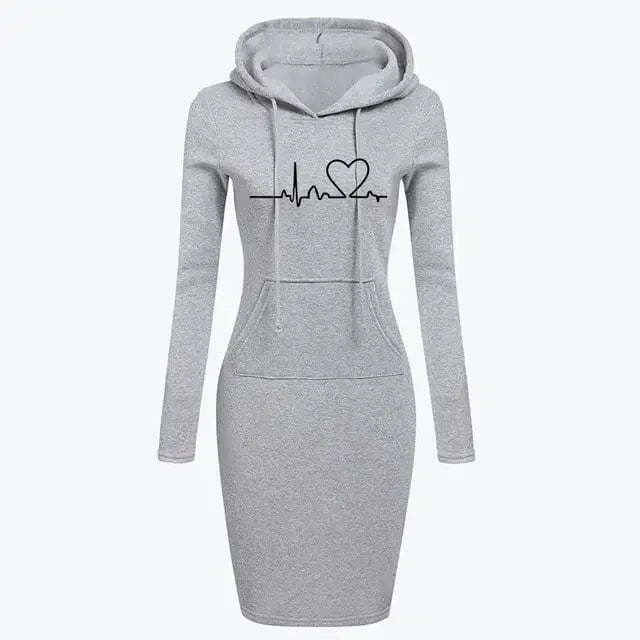 Chic Autumn Winter Hoodie Dress