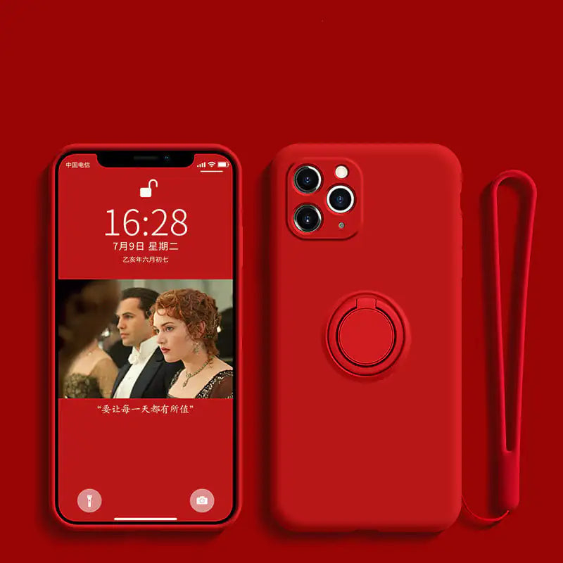 Silicone Grip Case with Ring - iPhone Compatible