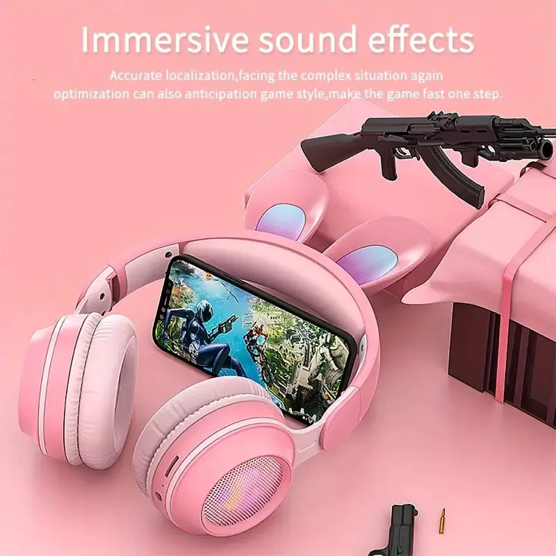 Bunny Beat Wireless Kids' Headphones with RGB