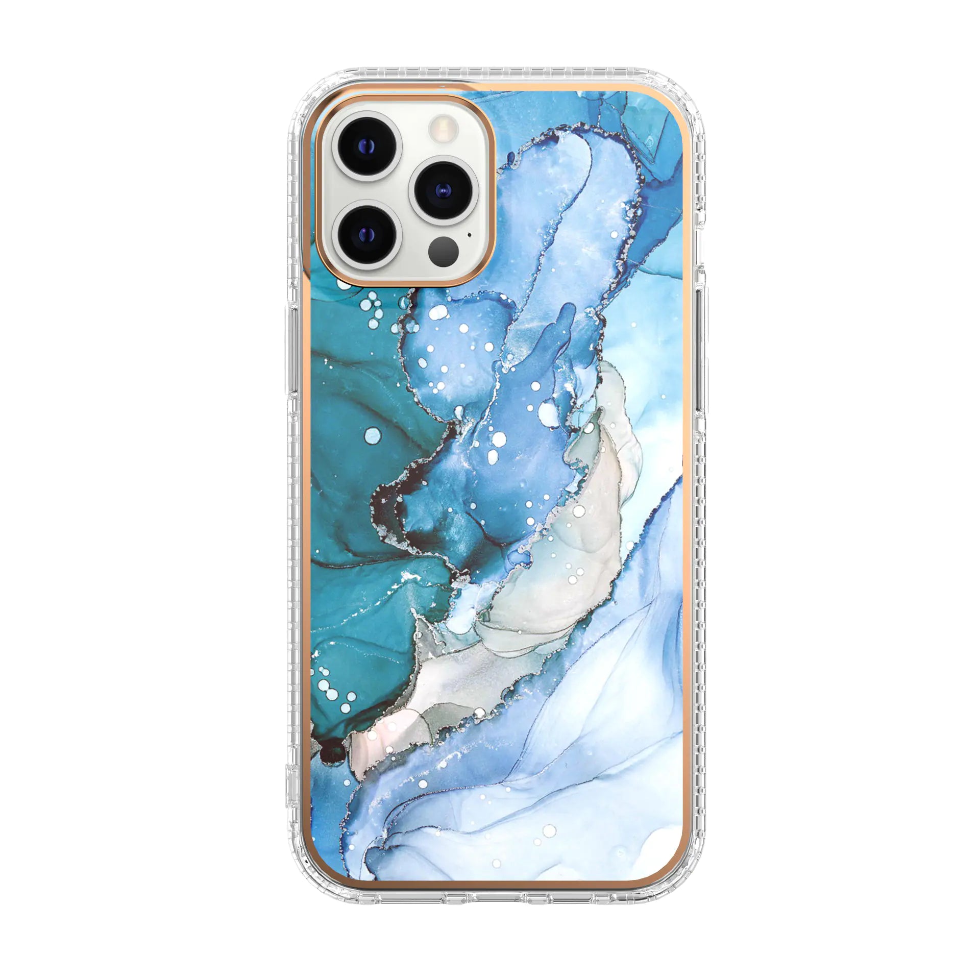 Marble Mosaic Floral Clear Phone Case