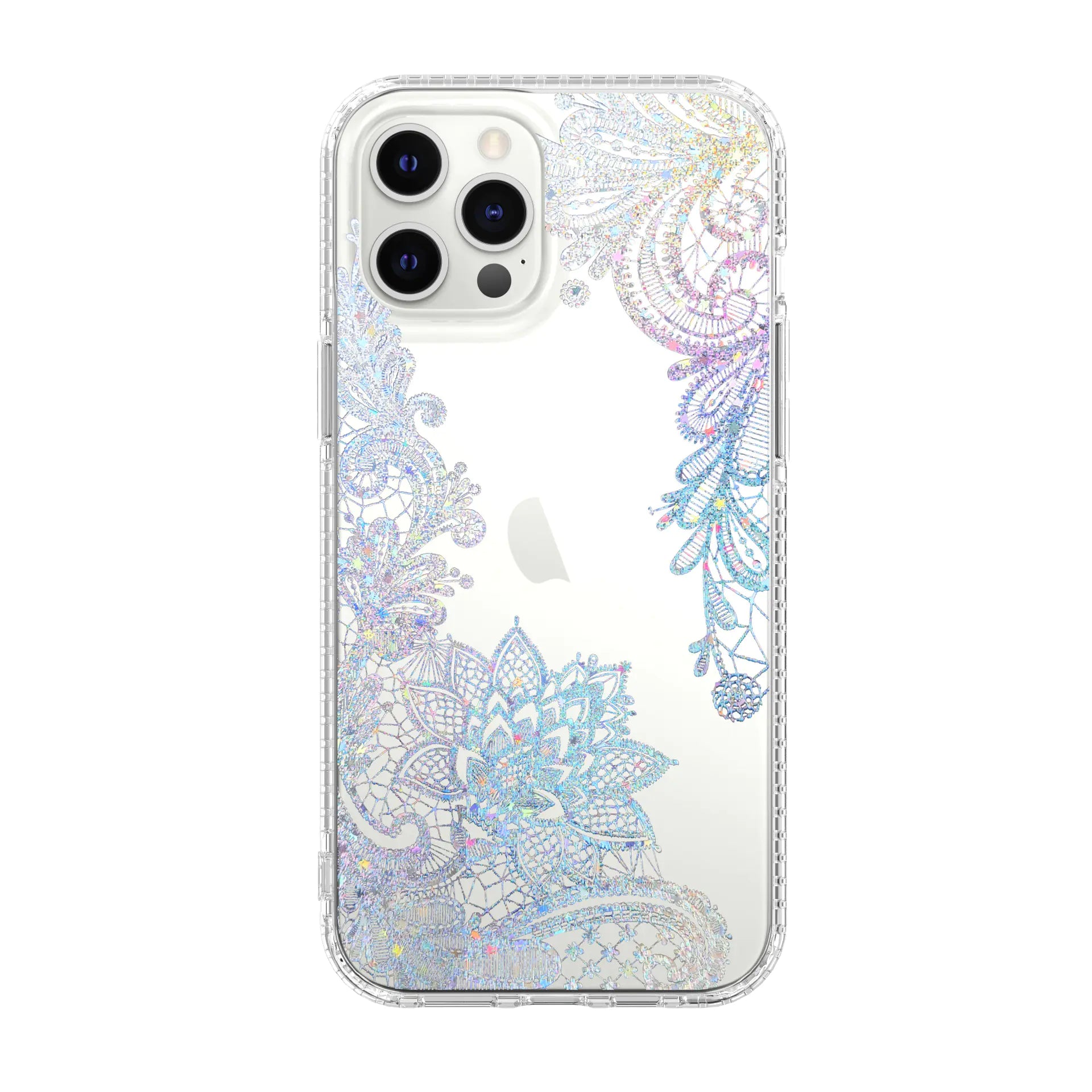 Marble Mosaic Floral Clear Phone Case