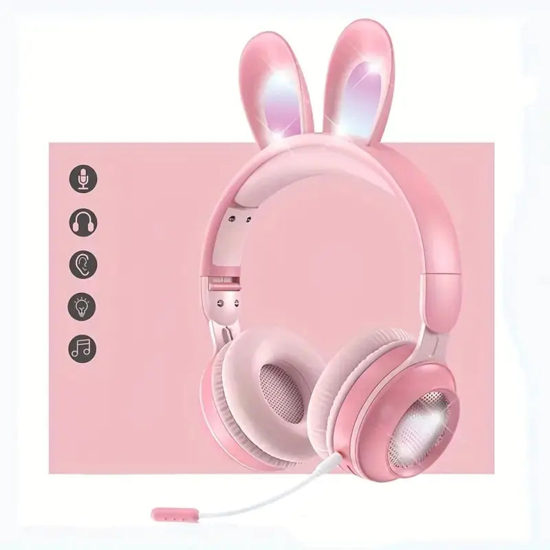 Bunny Beat Wireless Kids' Headphones with RGB