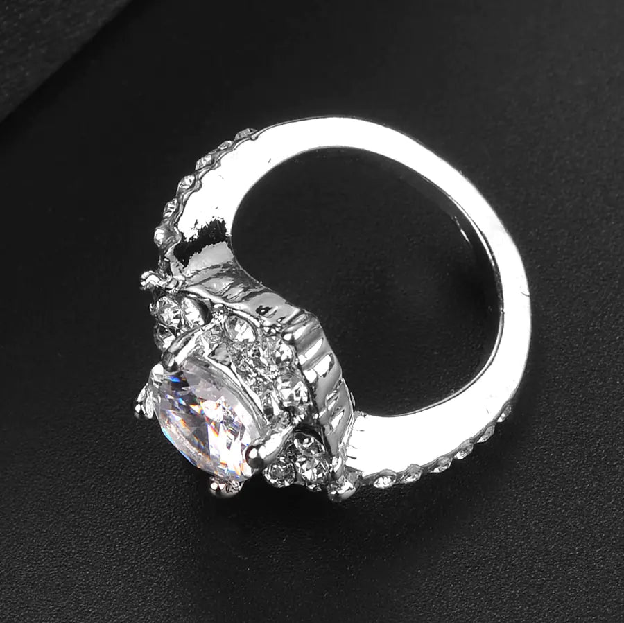 Elegant Zirconia Crystal Statement Ring