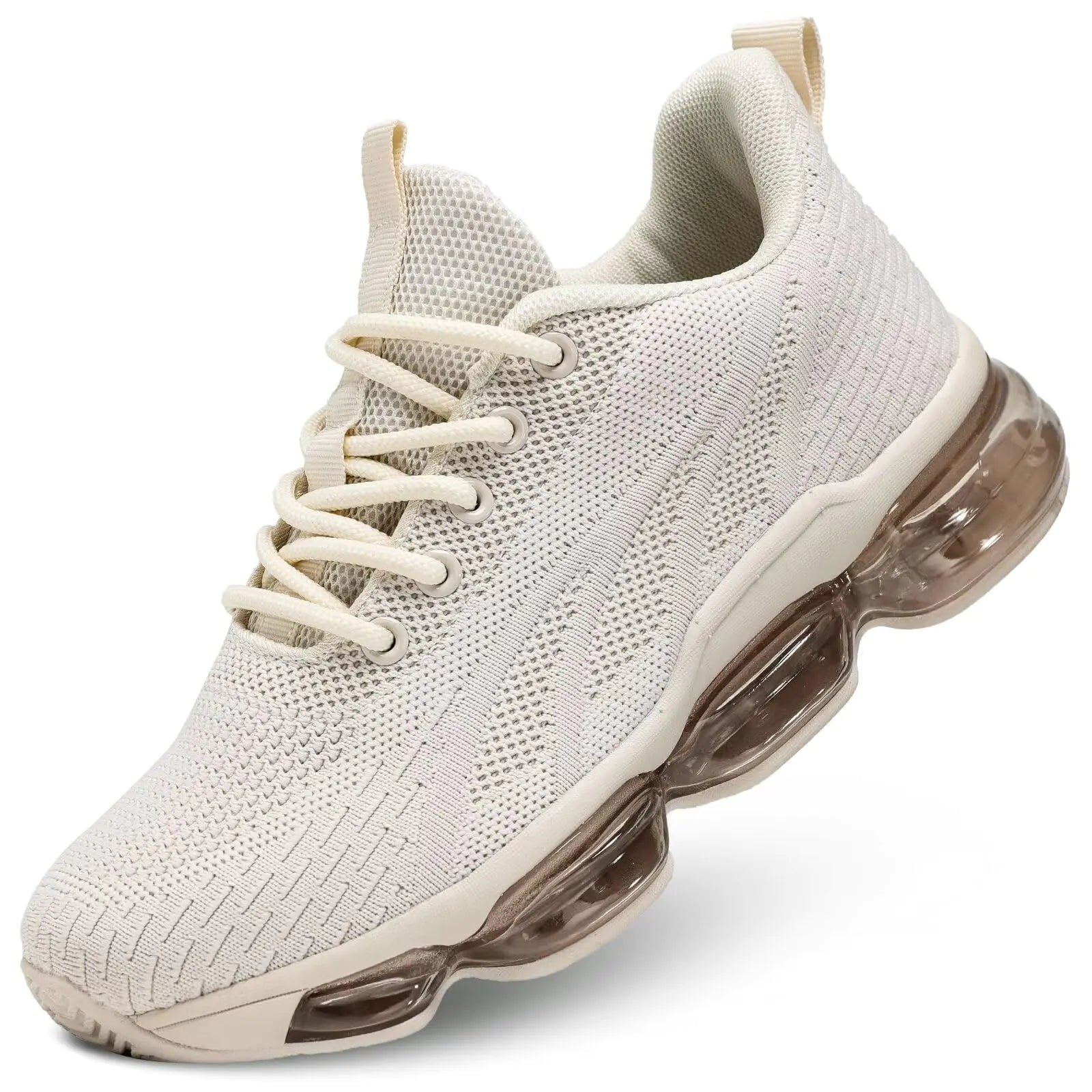 Women's Air-Cushioned Tennis Sneakers - Beige