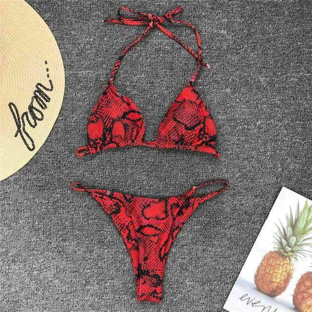 Vibrant Leopard Print Swimwear