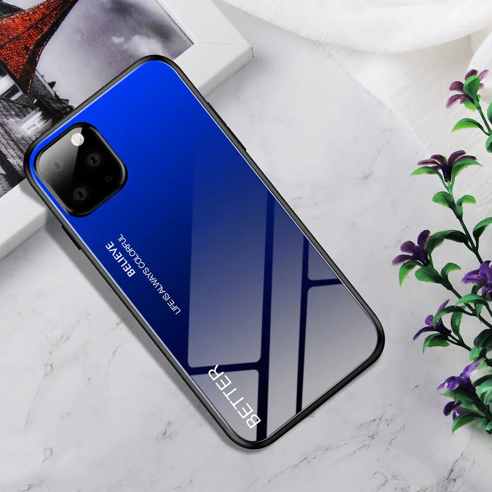 Sleek Gradient Glass Case for iPhone
