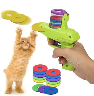 Playful Cat Foam Disc Shooter