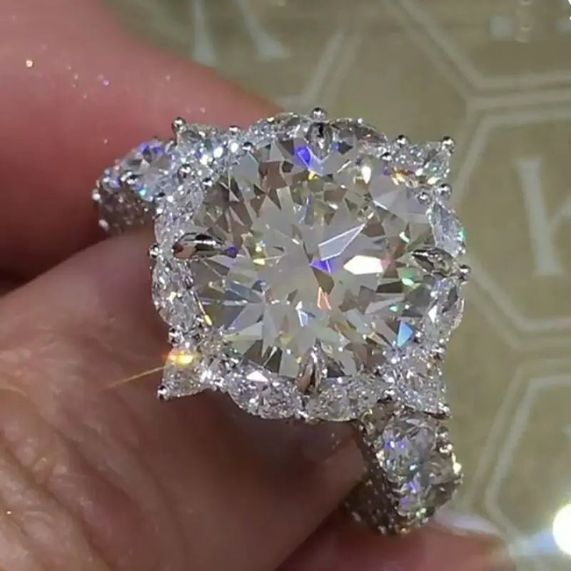 Elegant Zirconia Crystal Statement Ring