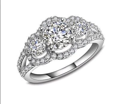 Elegant Platinum Zirconia Ring for Women
