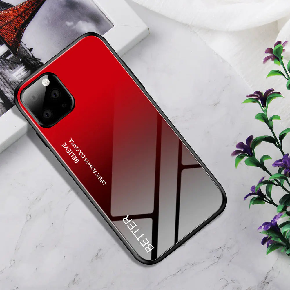 Sleek Gradient Glass Case for iPhone