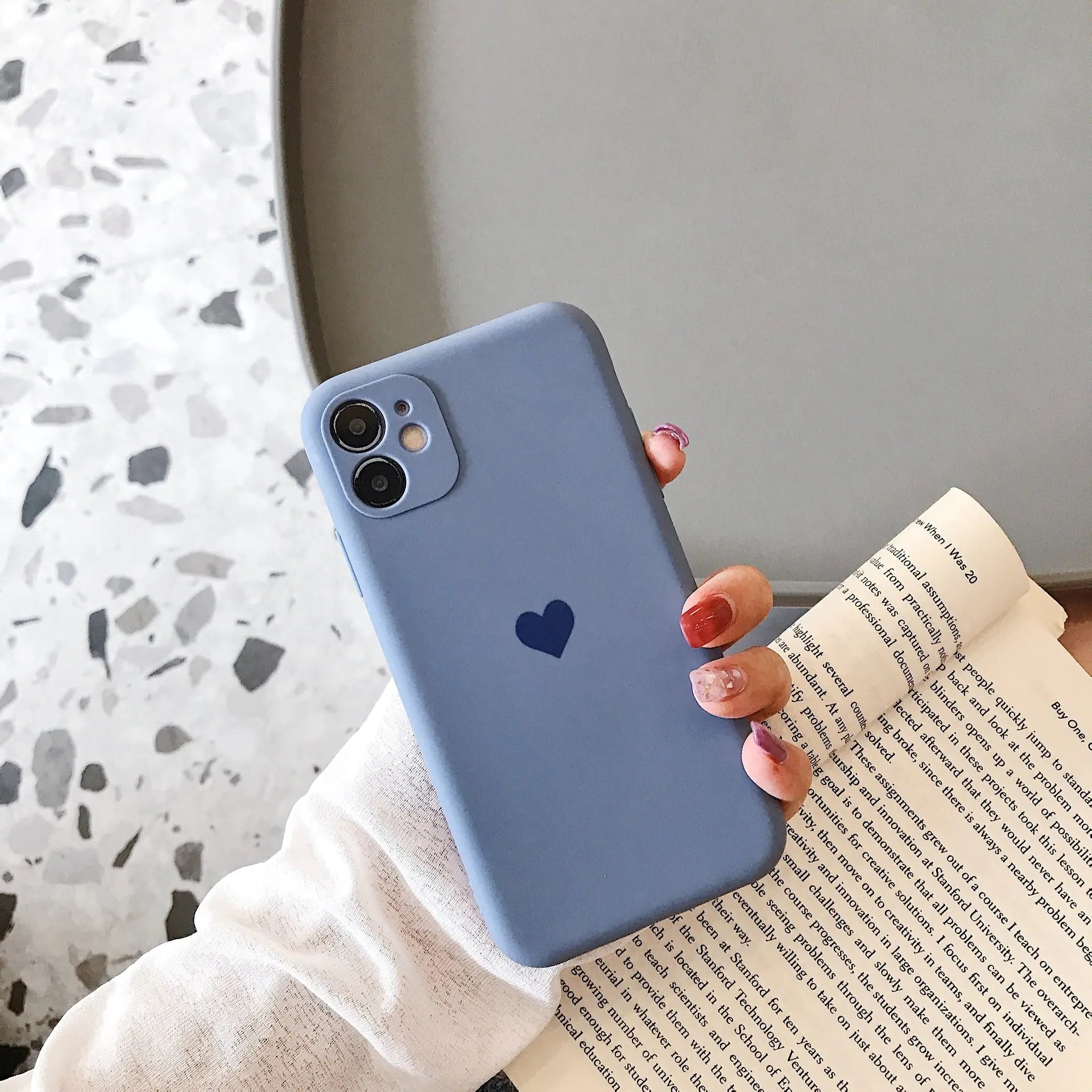 Sleek Heart Frosted iPhone Cover