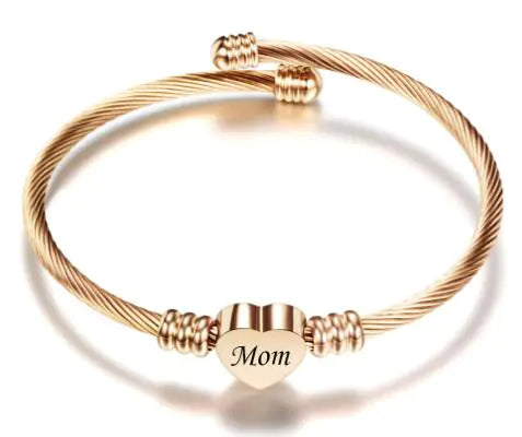 Elegant Stainless Steel Mom Bracelet