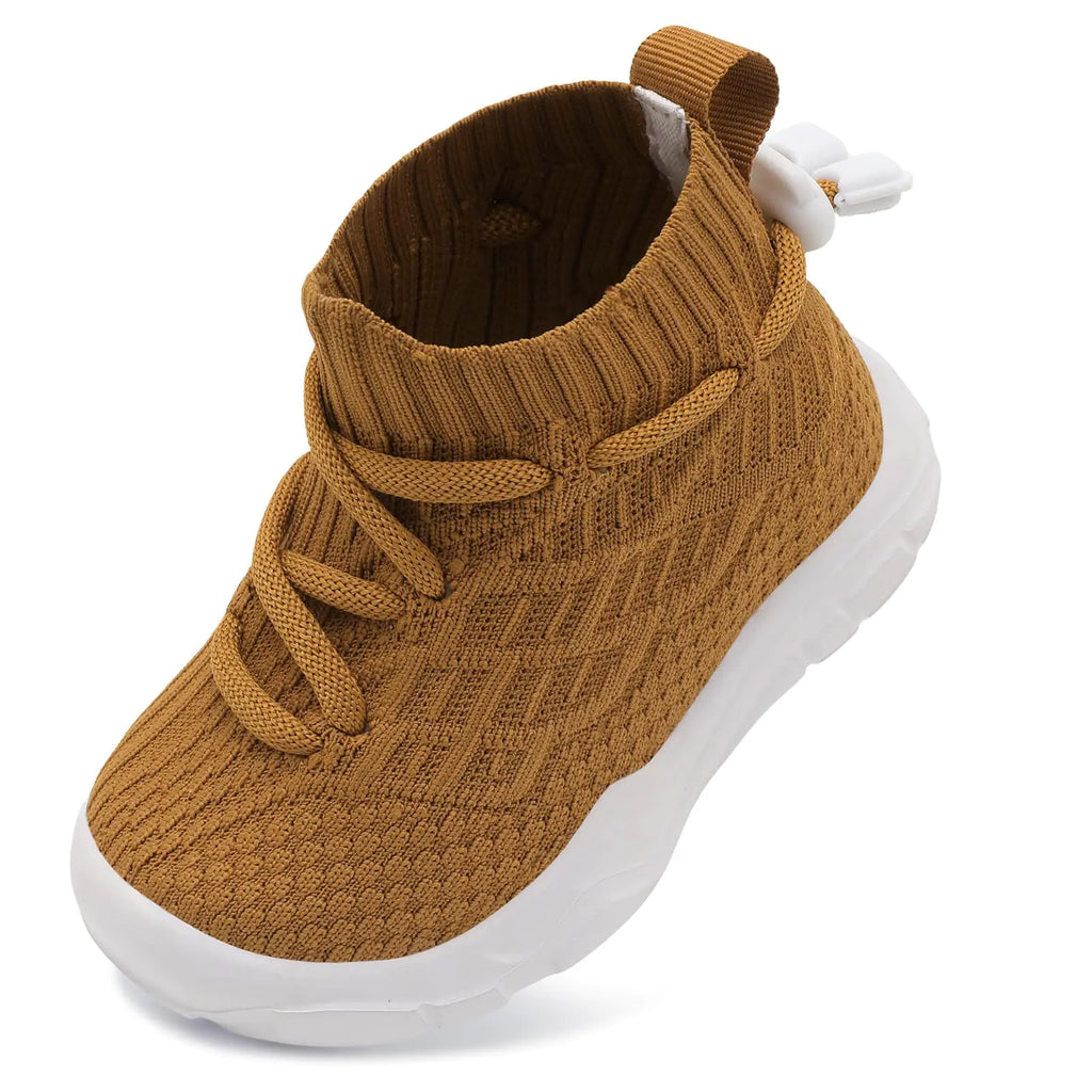 JIASUQI Easy-Wear Toddler Slip-ons - Breathable, Wide Fit Shoes Brown Size 5