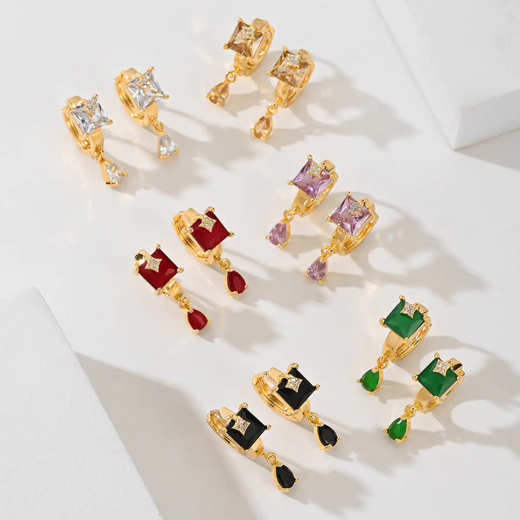 Trendy Copper Gold Waterdrop Earrings