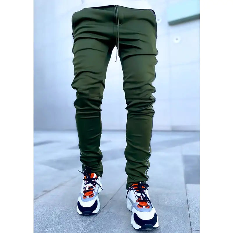 Men's Reflective Elastic Cargo Trousers