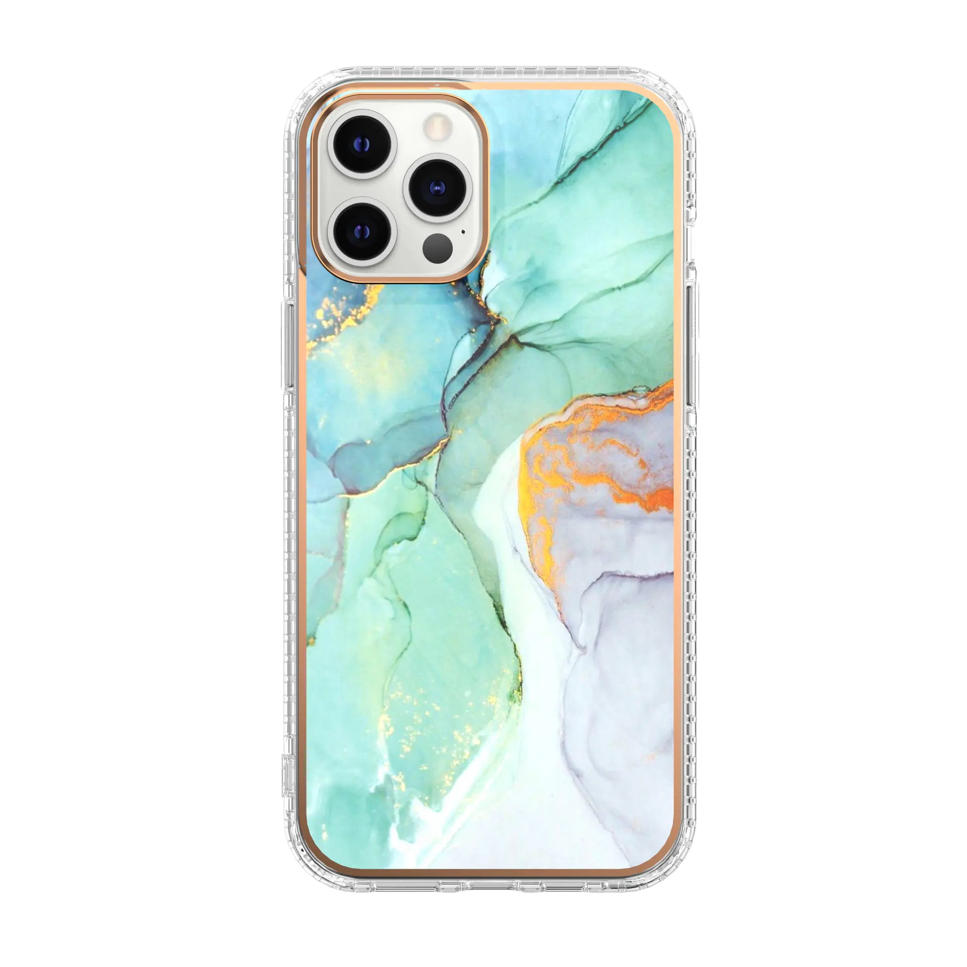 Marble Mosaic Floral Clear Phone Case