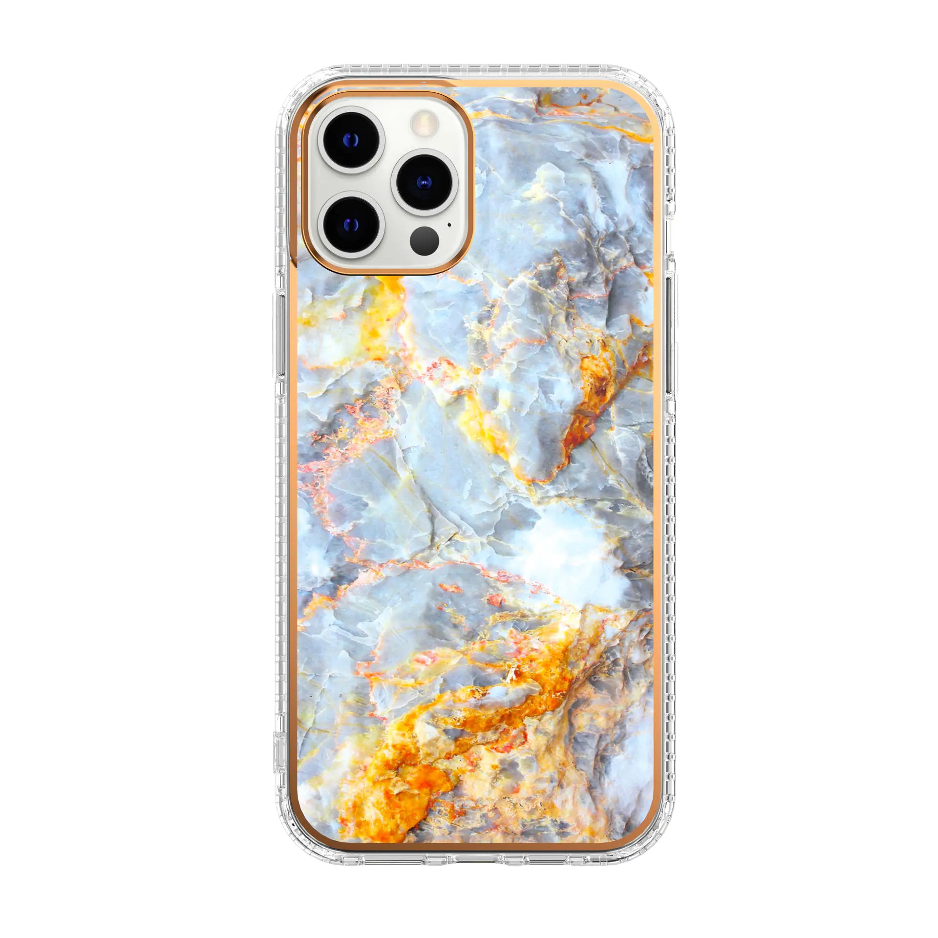 Marble Mosaic Floral Clear Phone Case