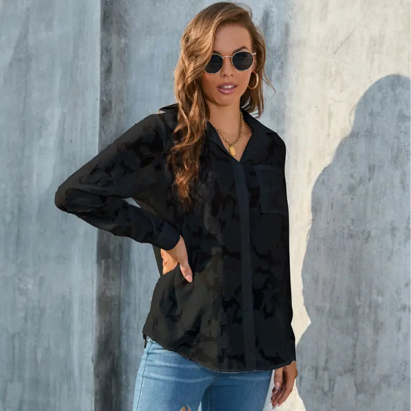 Chic Women's Flowy Chiffon Tops