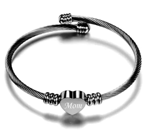 Elegant Stainless Steel Mom Bracelet