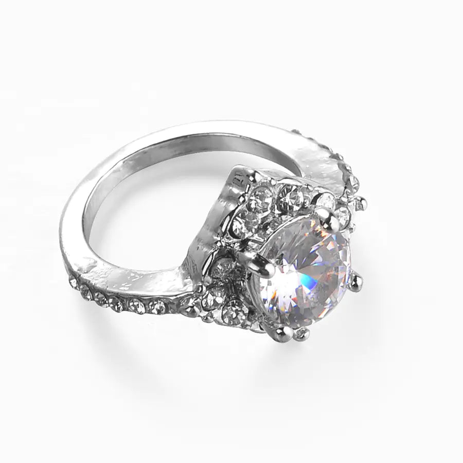 Elegant Zirconia Crystal Statement Ring