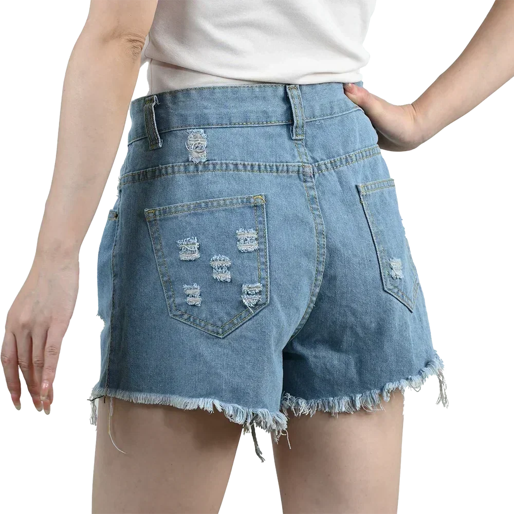 3pcs Women's High Waist Denim Shorts 2025 Summer Black Blue White Hot Pants Ripped Jeans Shorts Woman Short Trousers Streetwear