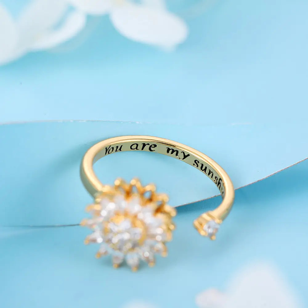 Floral Orbit Spinner Ring