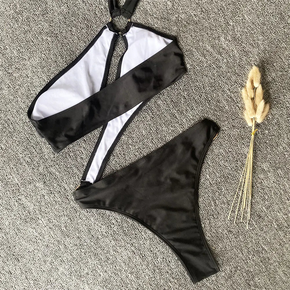Trendy Irregular Cut Swimwear