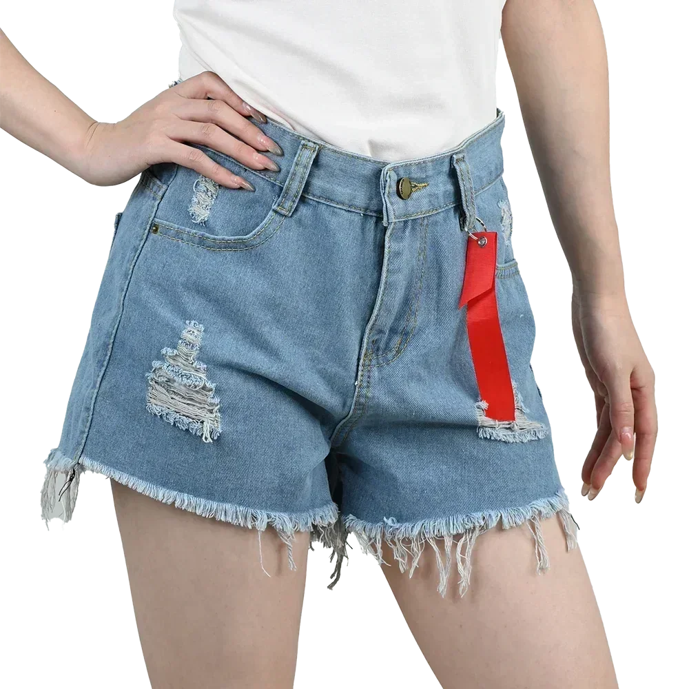 3pcs Women's High Waist Denim Shorts 2025 Summer Black Blue White Hot Pants Ripped Jeans Shorts Woman Short Trousers Streetwear