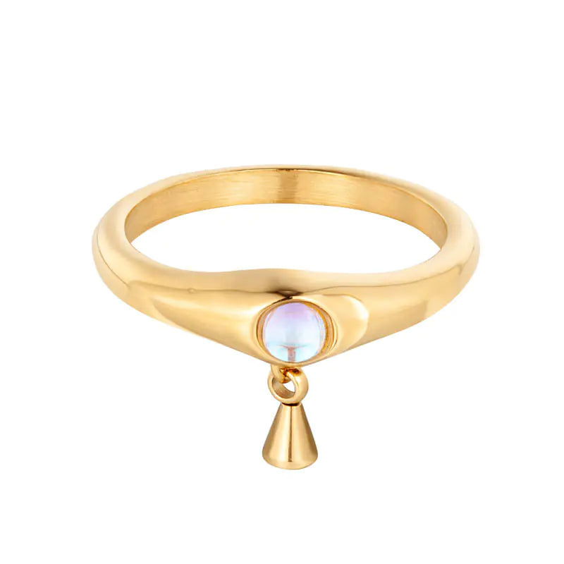 Chic Pearl 3D Titanium Steel Ring