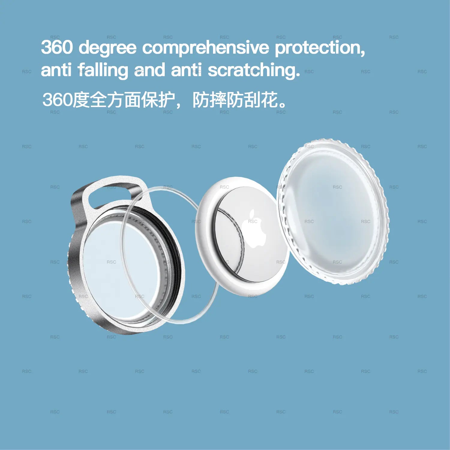 AirTag Alloy Secure Case & Waterproof Keychain