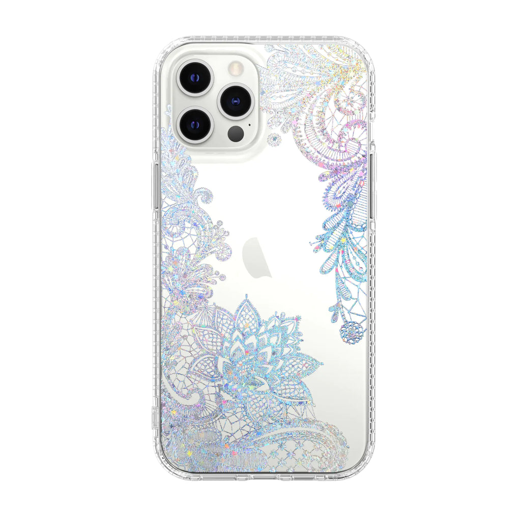 Marble Mosaic Floral Clear Phone Case
