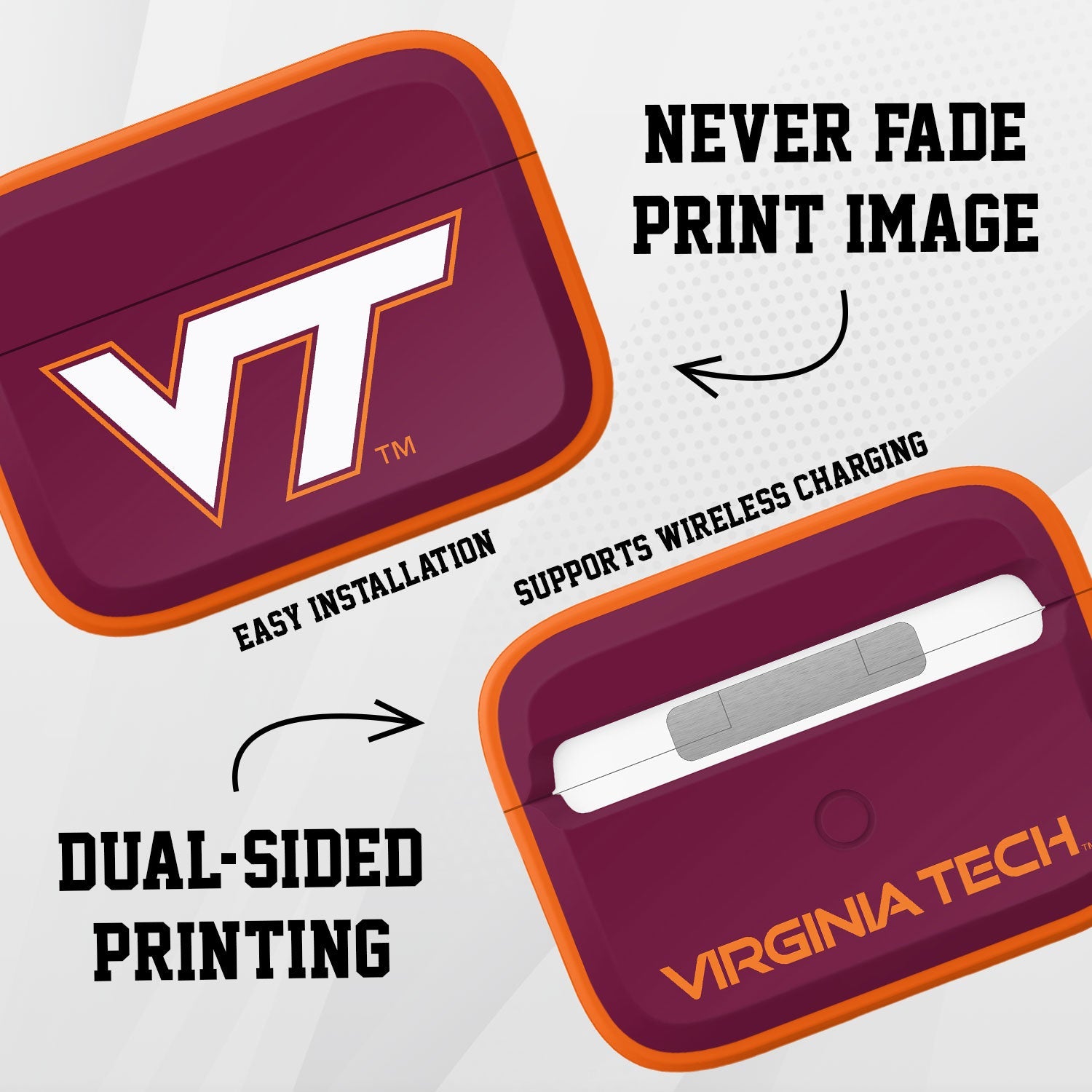 Virginia Tech Hokies HDX AirPods Pro 1 & 2 Case Cover