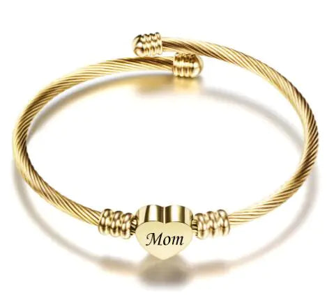 Elegant Stainless Steel Mom Bracelet