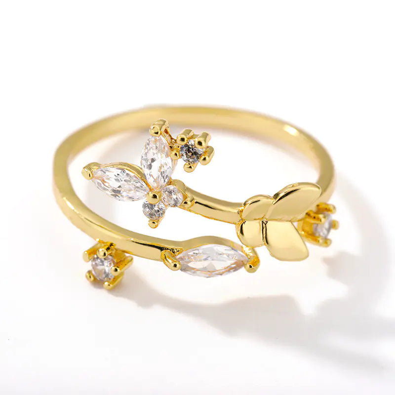 Elegant Bloom Zircon Ring