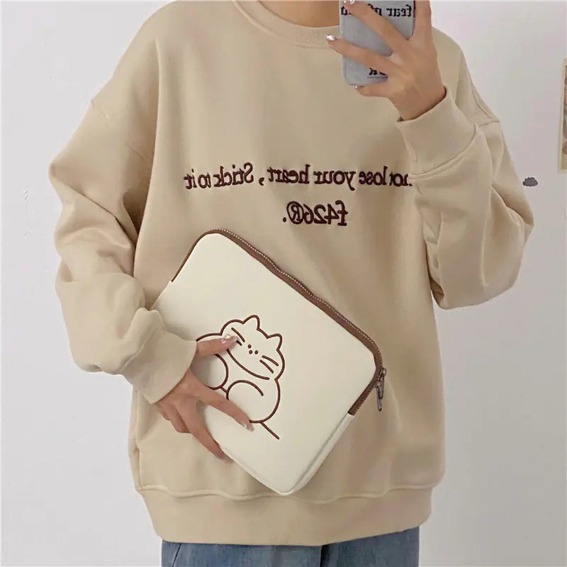 Cute Embroidered Animal Tablet Protective Sleeve Bag