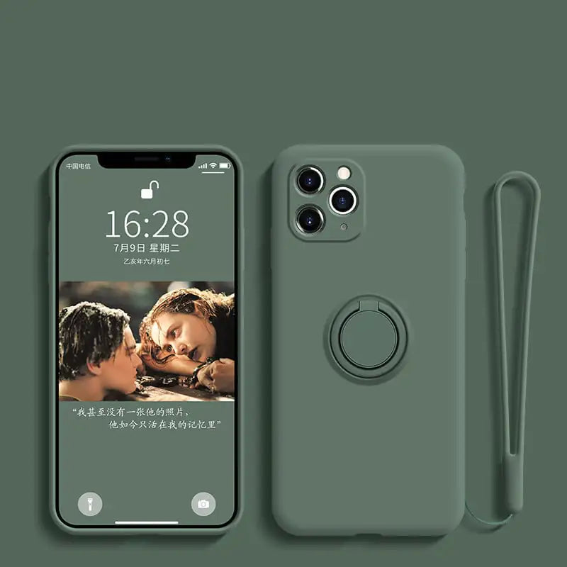 Silicone Grip Case with Ring - iPhone Compatible