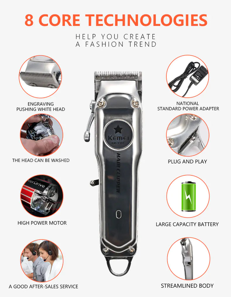 Kemei Men's Precision Electric Hair Trimmer