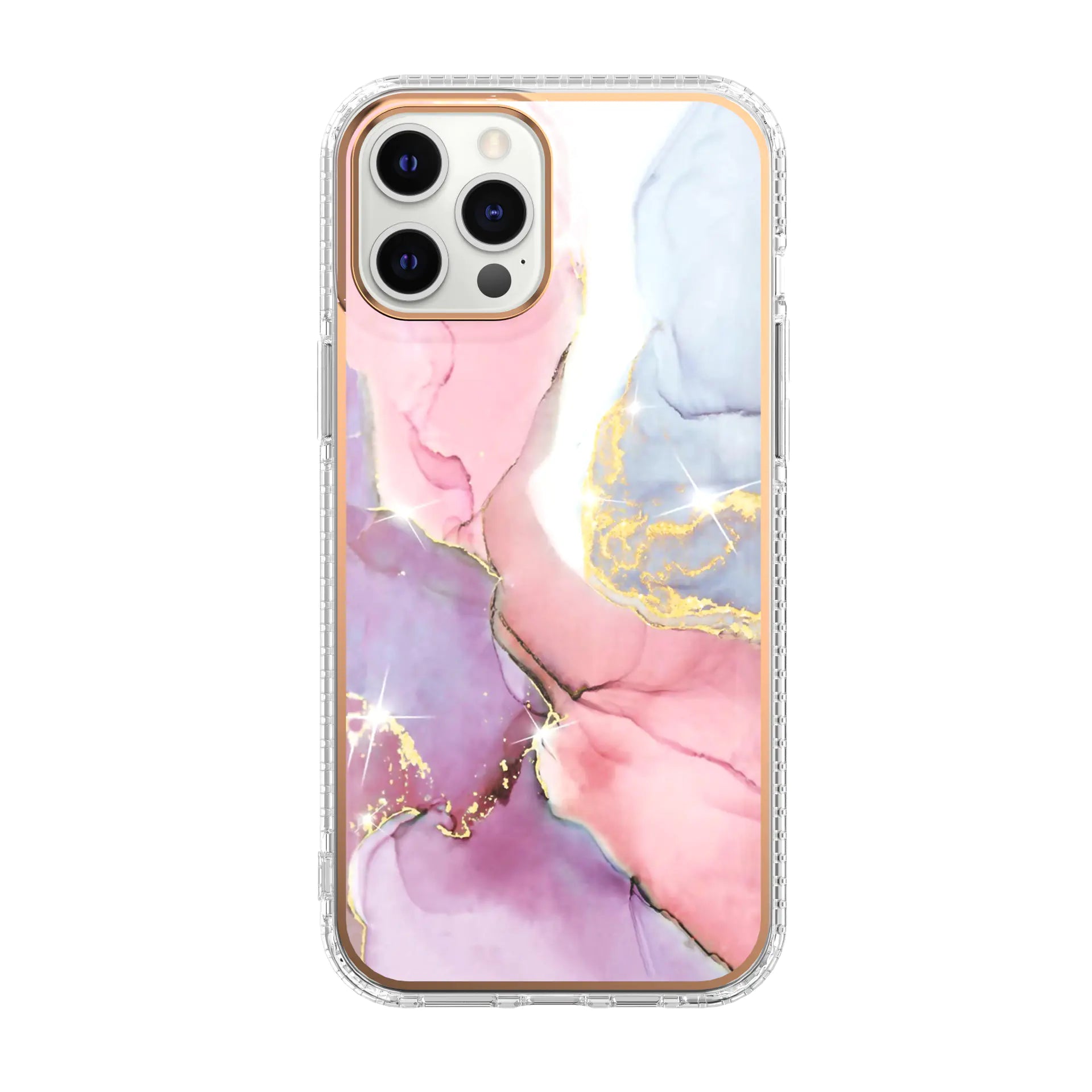 Marble Mosaic Floral Clear Phone Case