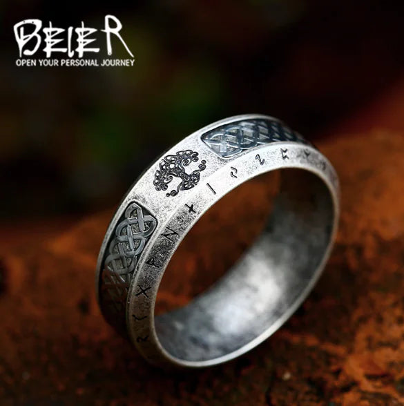 Antique Tree of Life Titanium Ring