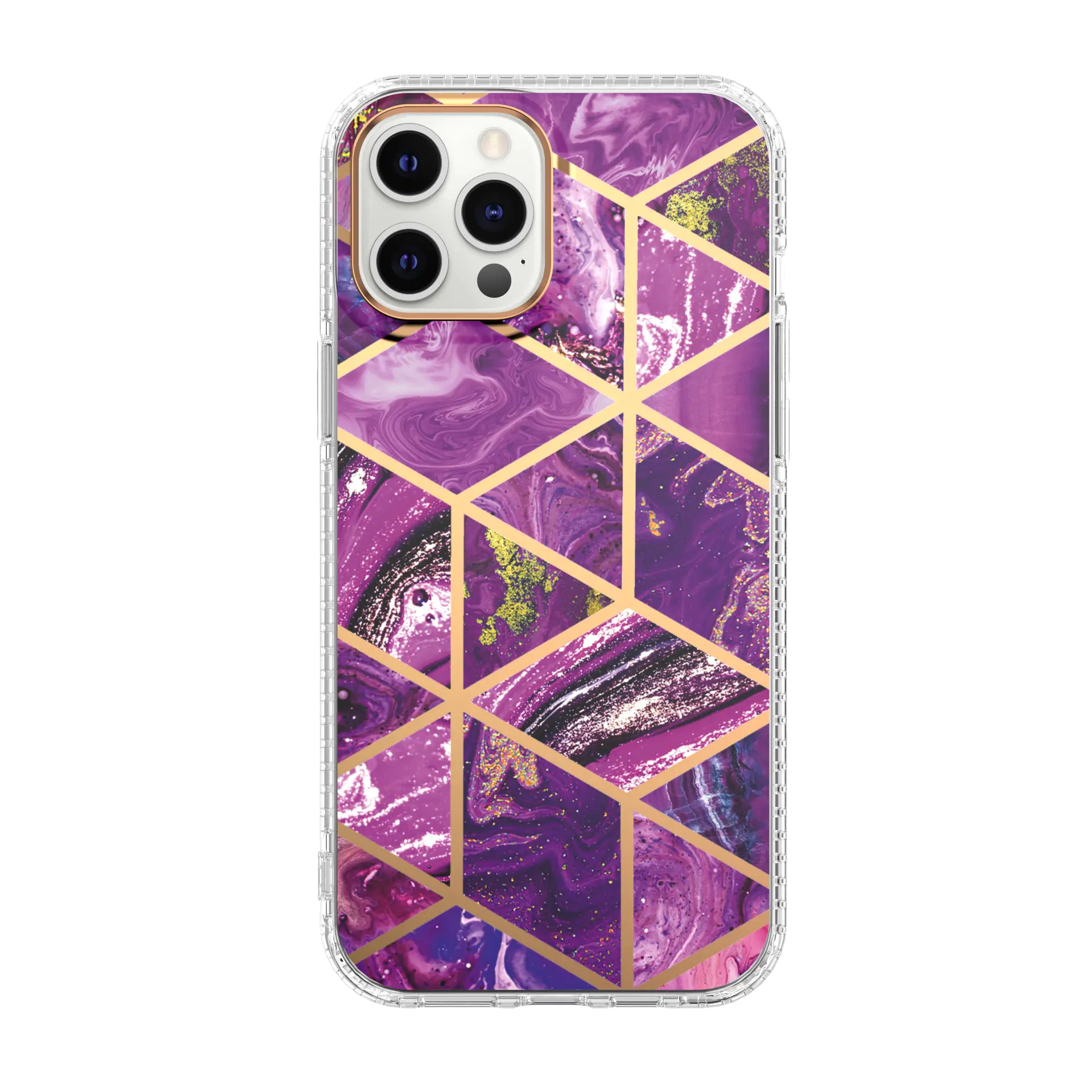 Marble Mosaic Floral Clear Phone Case