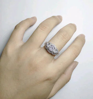 Elegant Platinum Zirconia Ring for Women