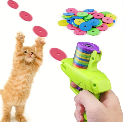 Playful Cat Foam Disc Shooter