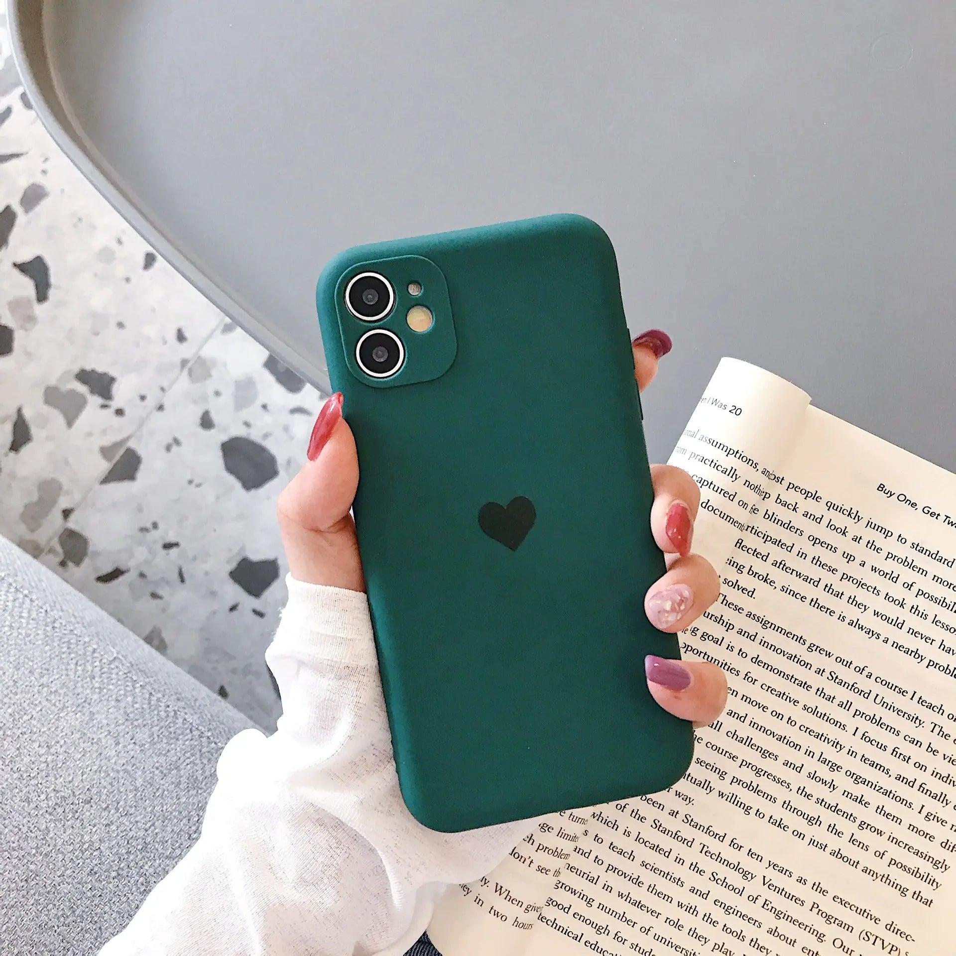 Sleek Heart Frosted iPhone Cover
