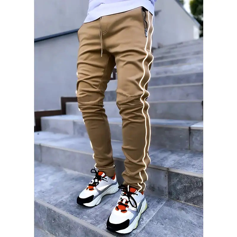 Men's Reflective Elastic Cargo Trousers