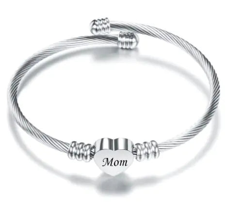 Elegant Stainless Steel Mom Bracelet