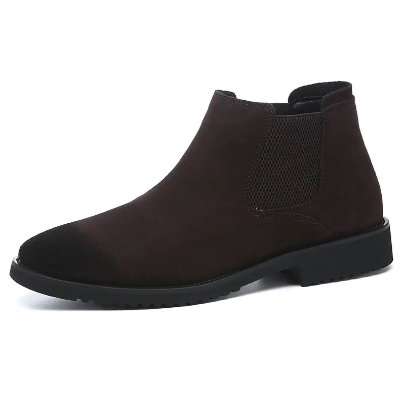 Men's High-Top Leather Chelsea Ankle Boots