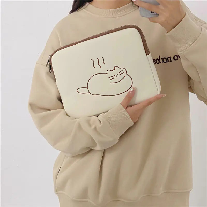 Cute Embroidered Animal Tablet Protective Sleeve Bag