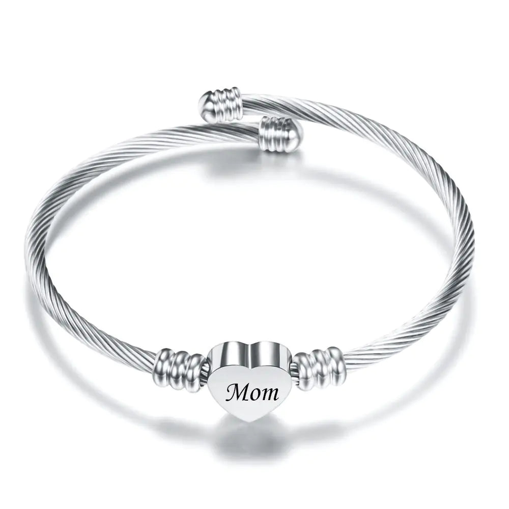 Elegant Stainless Steel Mom Bracelet