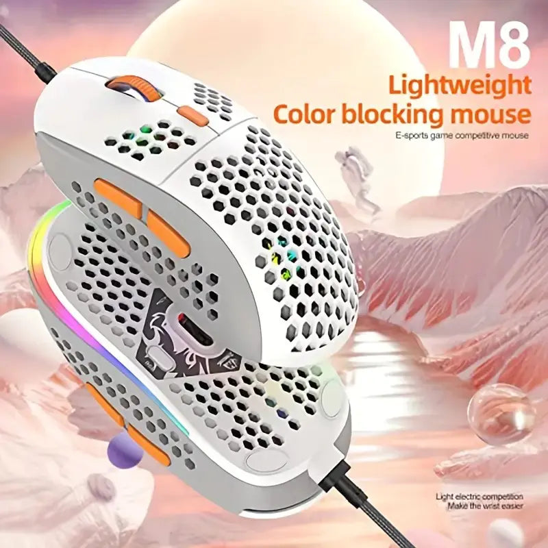 M8 Honeycomb LightUp Gaming Mouse