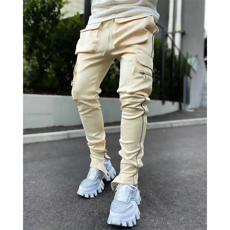Men's Reflective Elastic Cargo Trousers